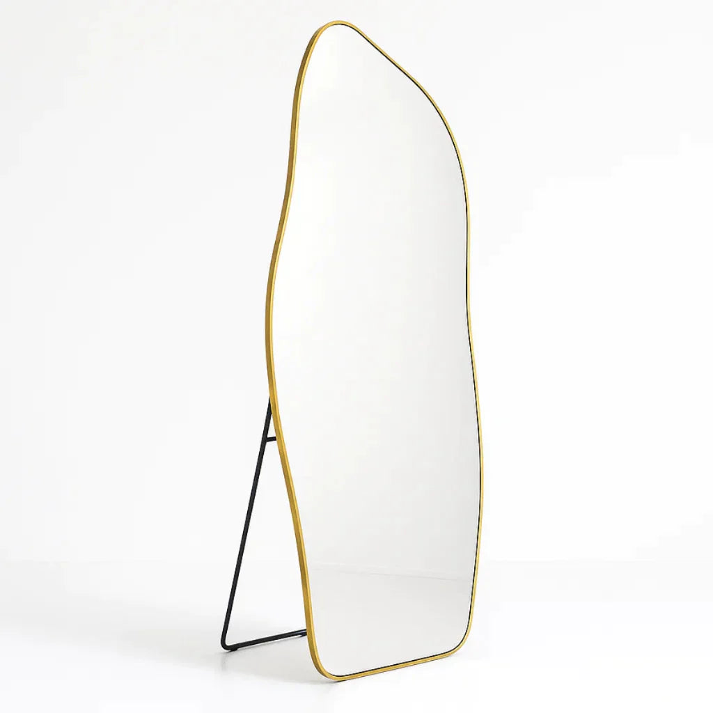 Specchio a figura intera in cotone biologico con cornice in alluminio – Offerta speciale 150 x 60 cm