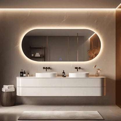 Specchio a figura intera con base dritta e LED Touch Warm/Cool, 150 x 40 cm e 110 x 50 cm – Lucido – Offerta