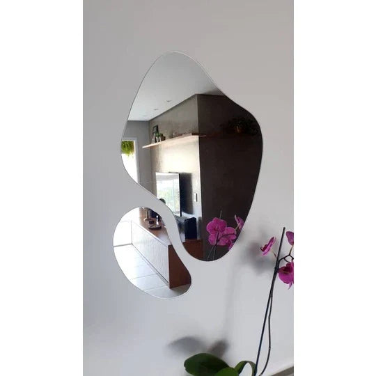 Specchio organico grande ed elegante – decorativo futuristico astratto (set da 2 pezzi) – Saldi