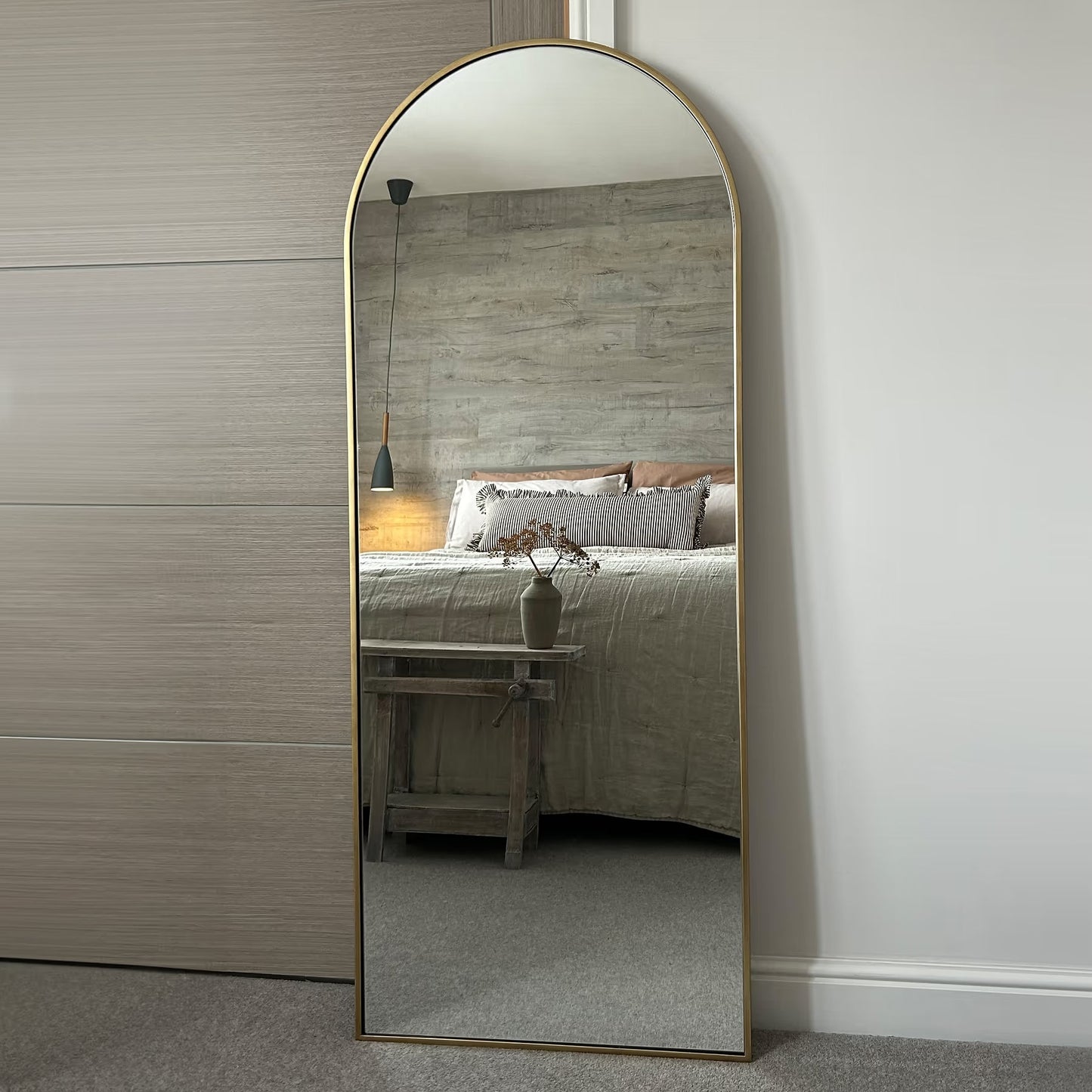 Specchio Pinterest moderno con cornice dorata 160 cm x 60 cm – Saldi