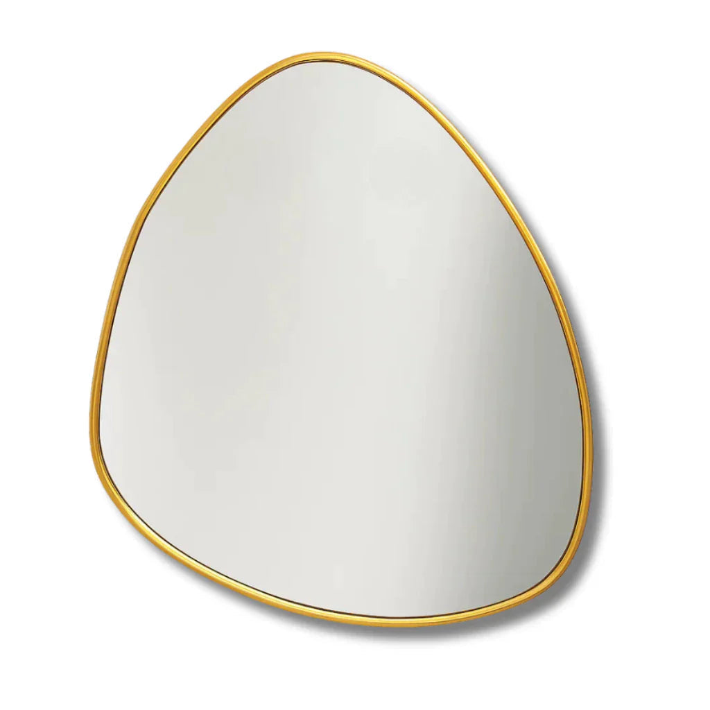 Specchio organico con cornice in alluminio, 90 x 80 cm – Rimanenze