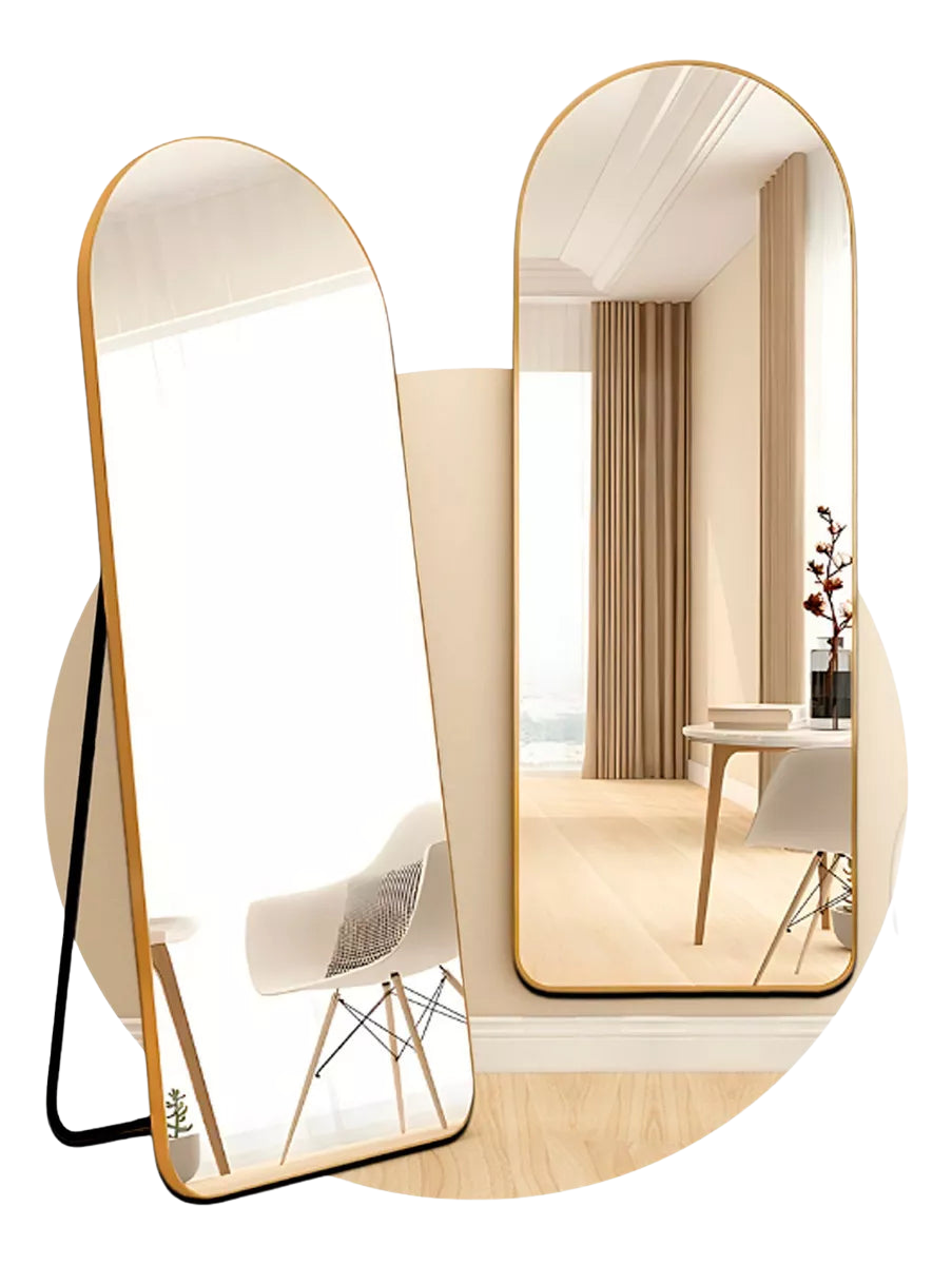 Specchio Pinterest con supporto e cornice dorata – in offerta