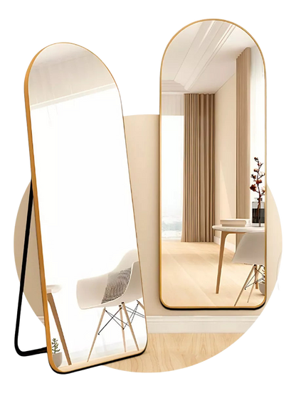 Specchio Pinterest con supporto e cornice dorata – in offerta