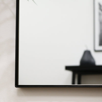 Xavril – Grande specchio a figura intera rettangolare in metallo nero, 179 cm x 80 cm