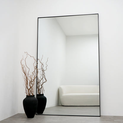 Xavril – Specchio a figura intera nera in metallo, extra grande, 190 cm x 120 cm