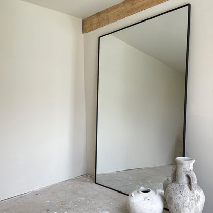 Xavril – Specchio a figura intera nera in metallo, extra grande, 190 cm x 120 cm